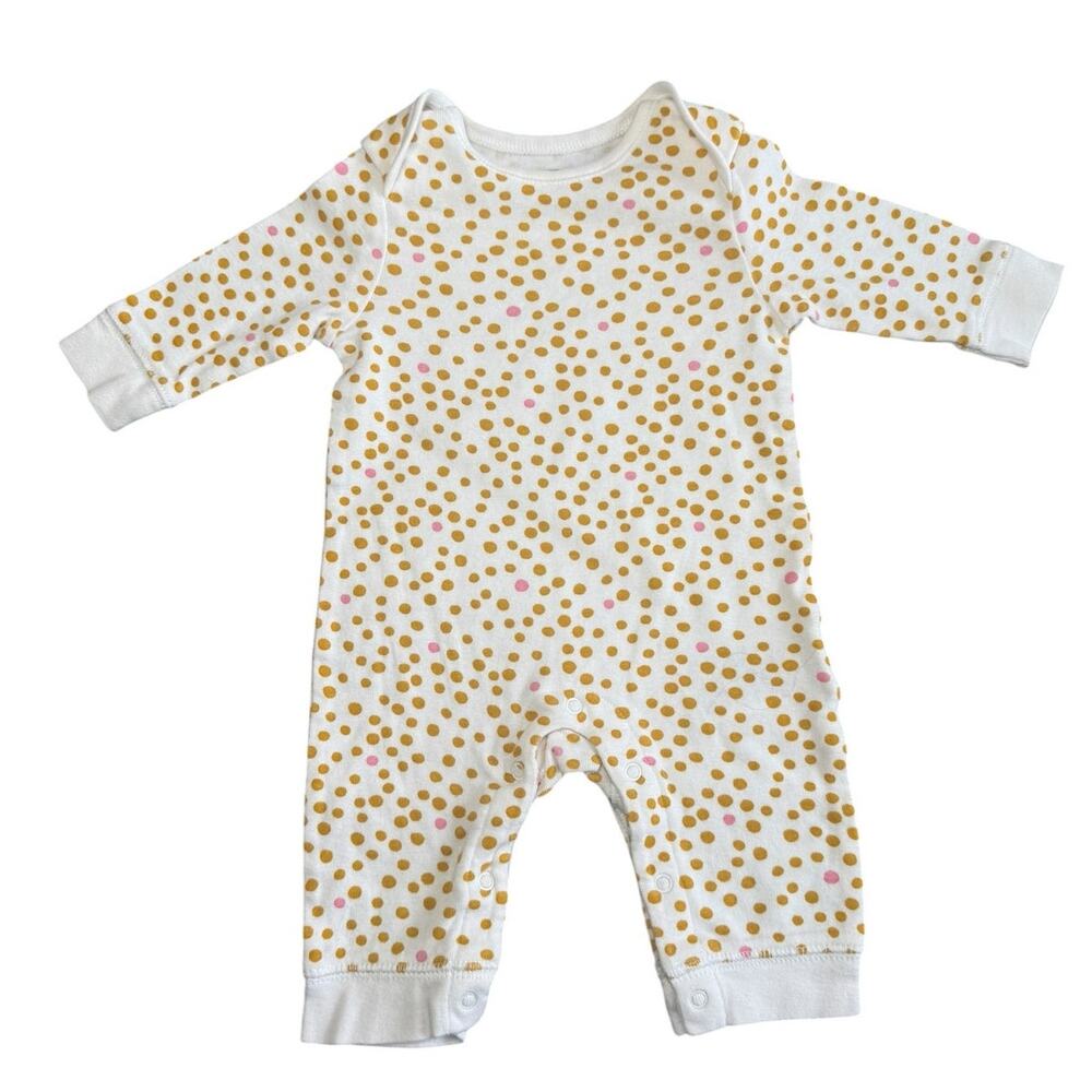 Old Navy Footless Sleepwear Baby Girl White Gold 0-3 Months